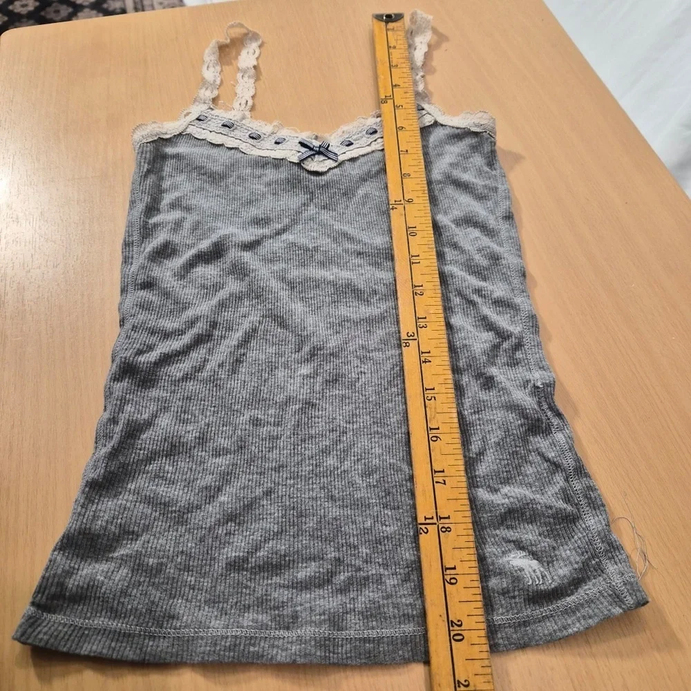 Abecrombie Kids Gray Cotton Lace Ribbon Bella Swan Core Petite Twee Tank Top S